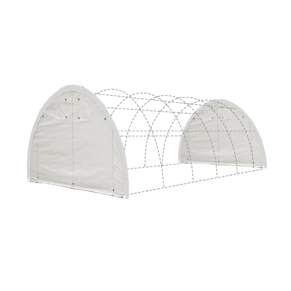 Front/Rear Panel with Zipper Door for W20'xH12' Storage Shelter
