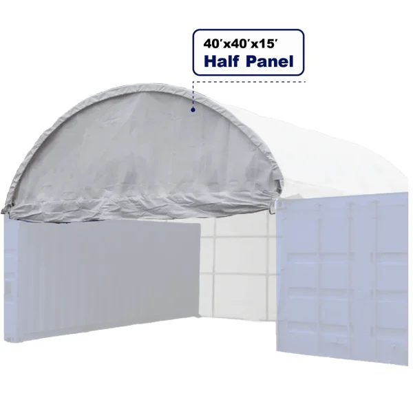 Half Panel with Frame for Container Shelter 40'x40'x15' , 22oz PVC